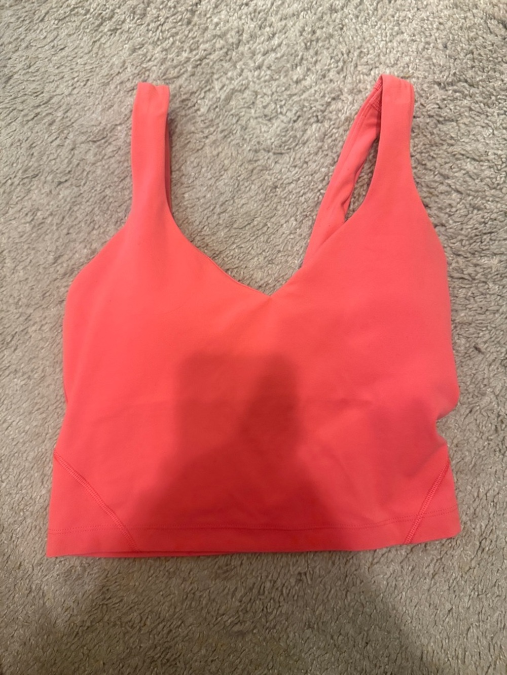 lululemon athletica Coral-Red V-Neck Crop Sports Tank